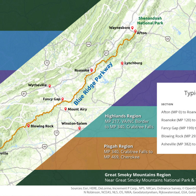 Blue Ridge Parkway Printable Map Customize and Print